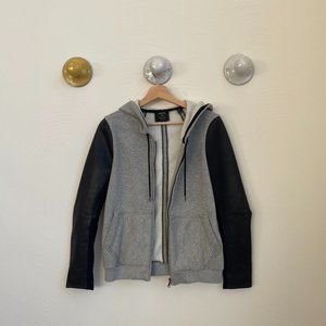 Barneys x Francis Leon Leather Sleeve Hoodie